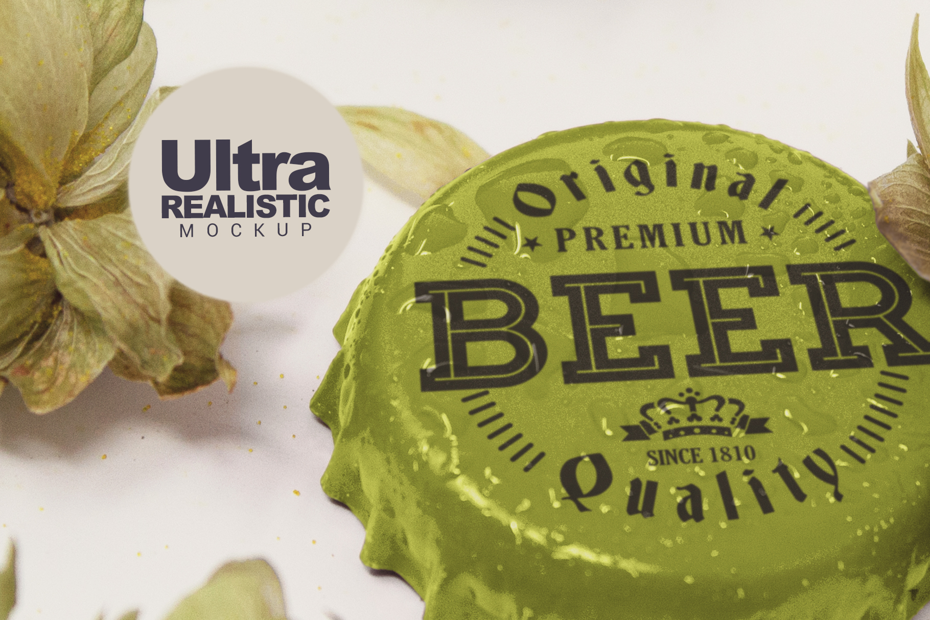 Download Mockups: Beer Bottle Cap Hop Mockup