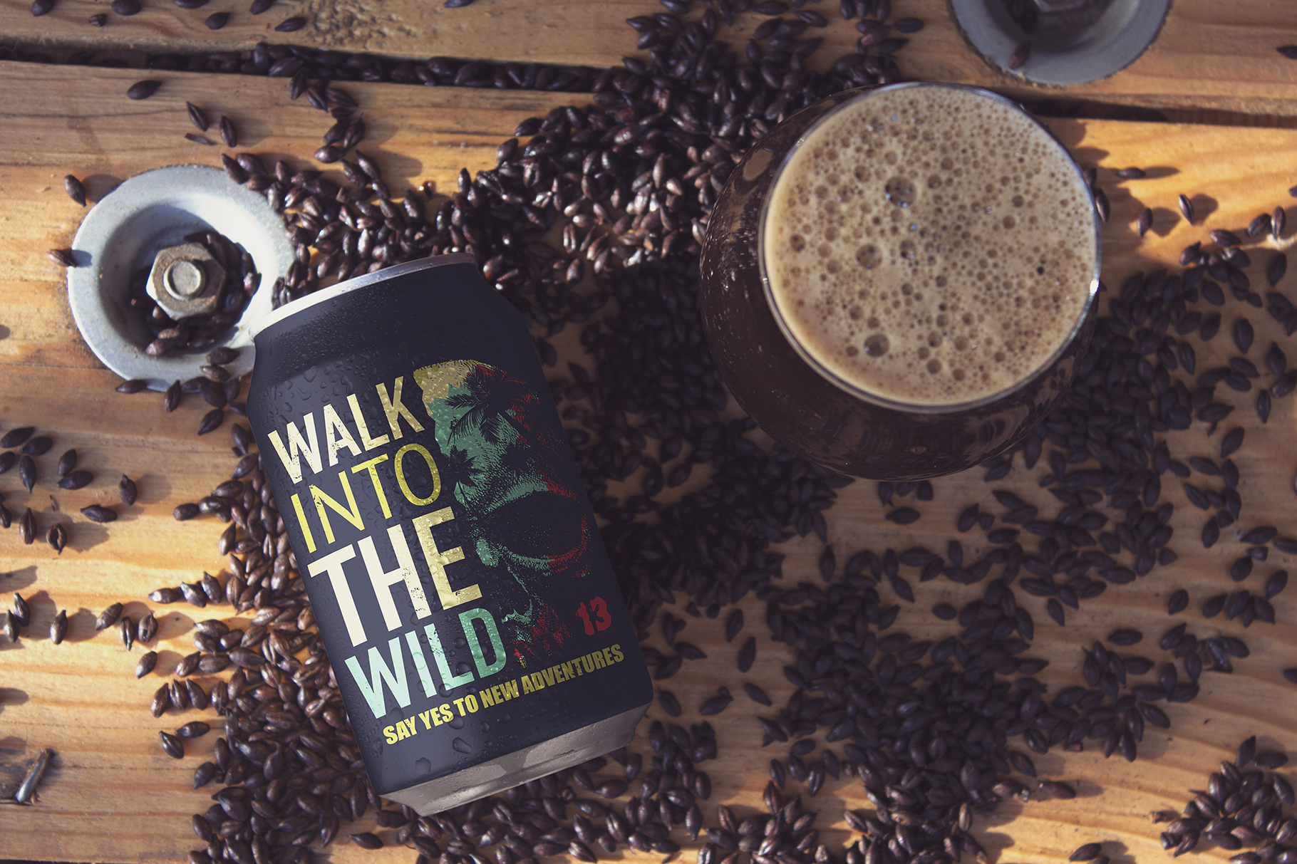 Download Mockups: Black Malt Beer Can & Cup Mockup