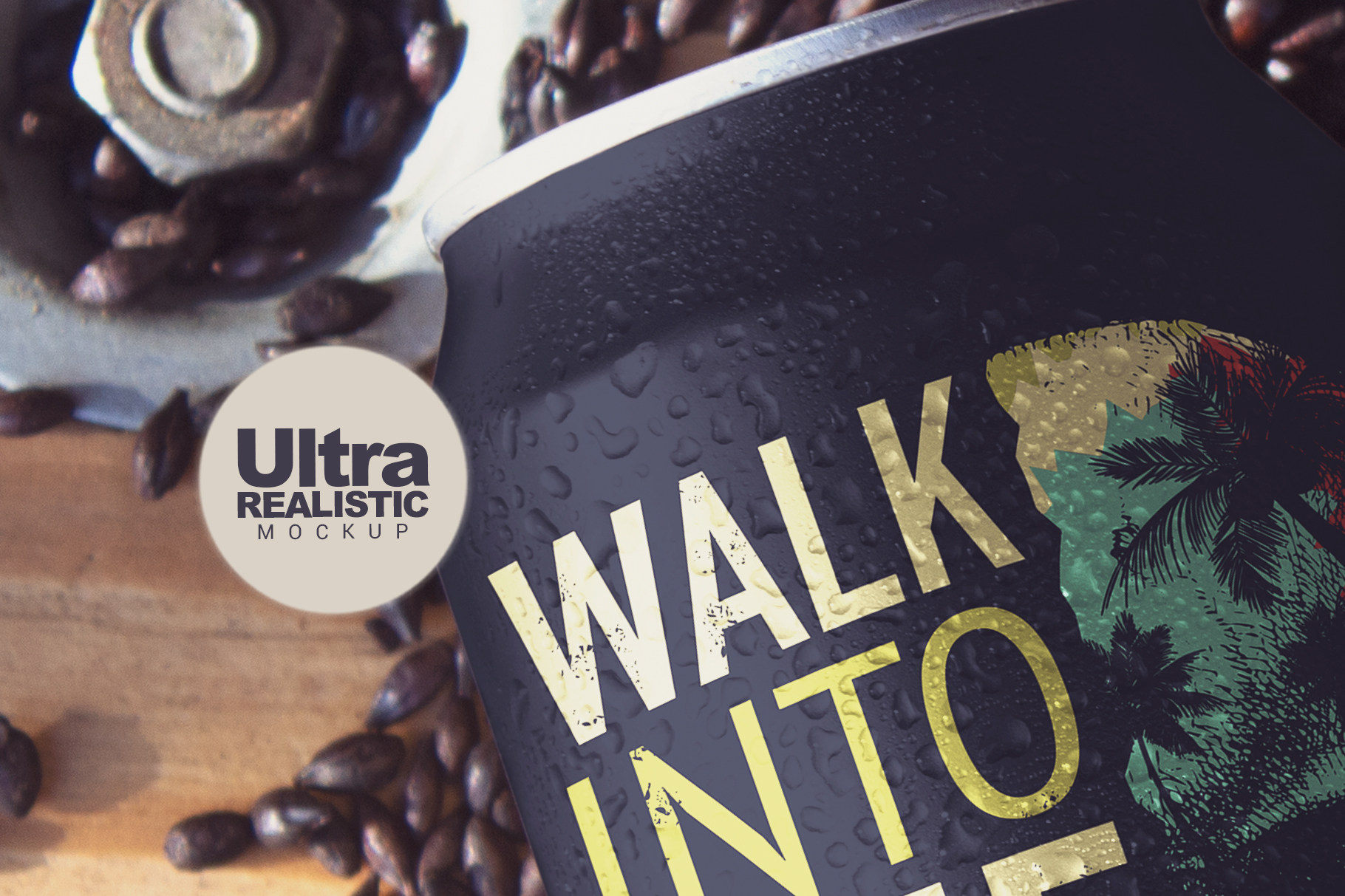 Download Mockups: Black Malt Beer Can & Cup Mockup
