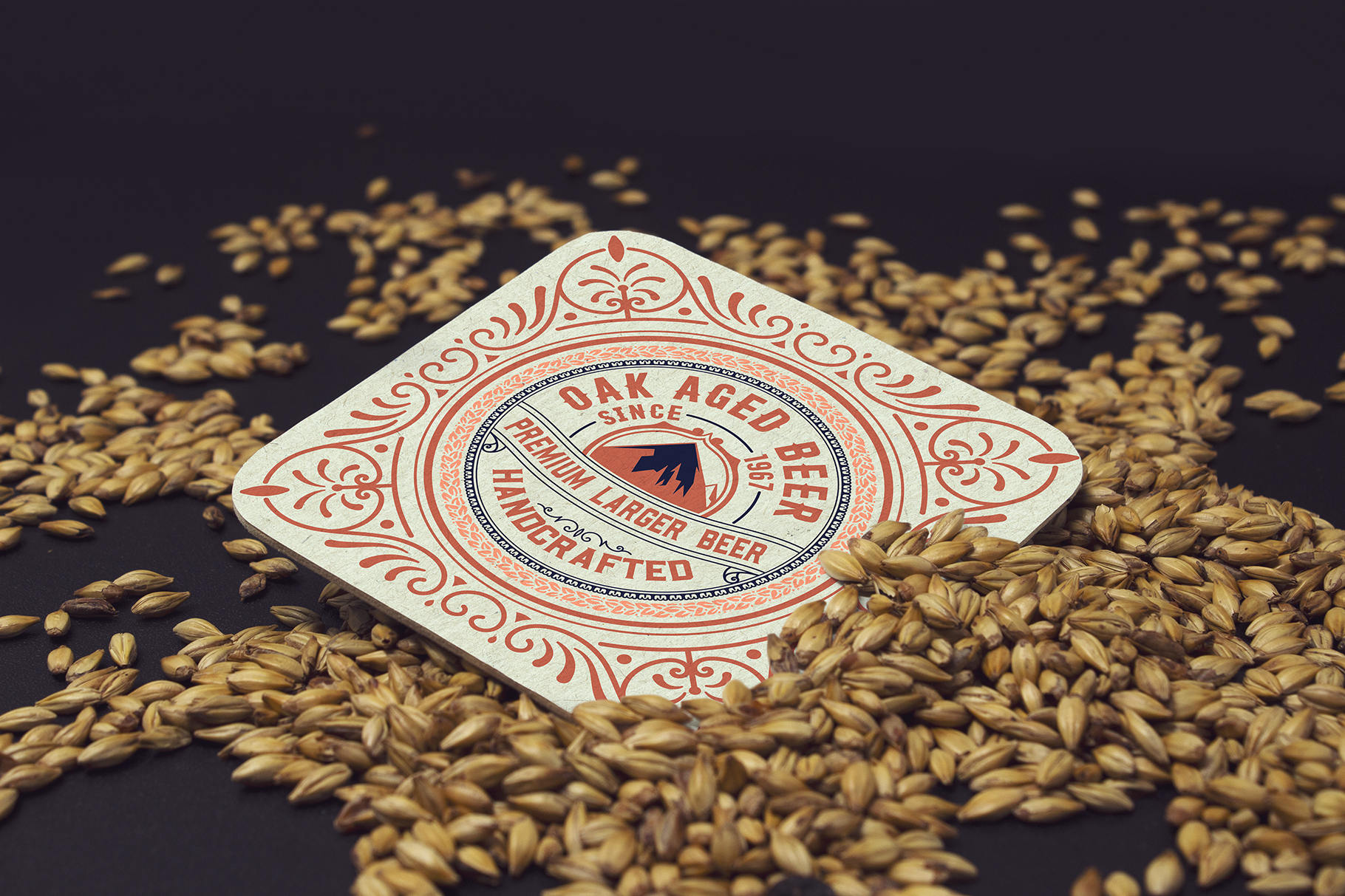Download Mockups: Perspective Square Coaster Malt Mockup