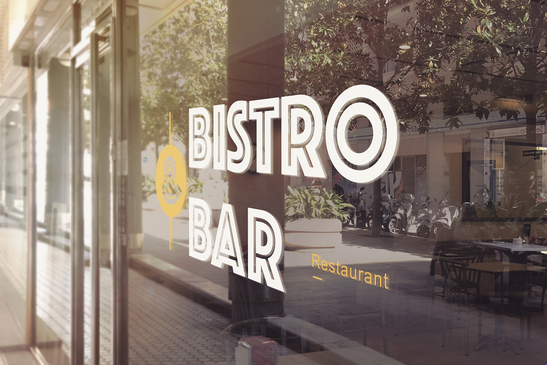 Download Mockups: Restaurant Entrance Logo Glass Mockup