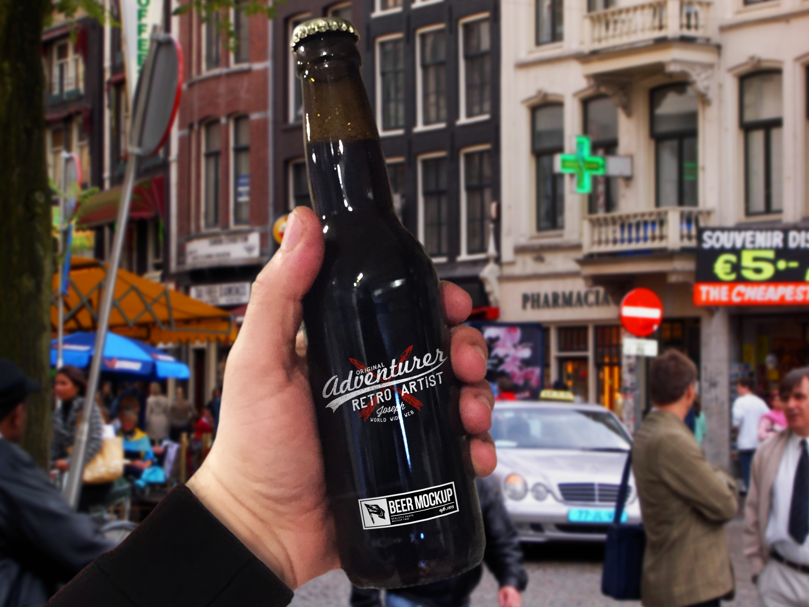 Download Freebies: Different Backgrounds Beer Mockup